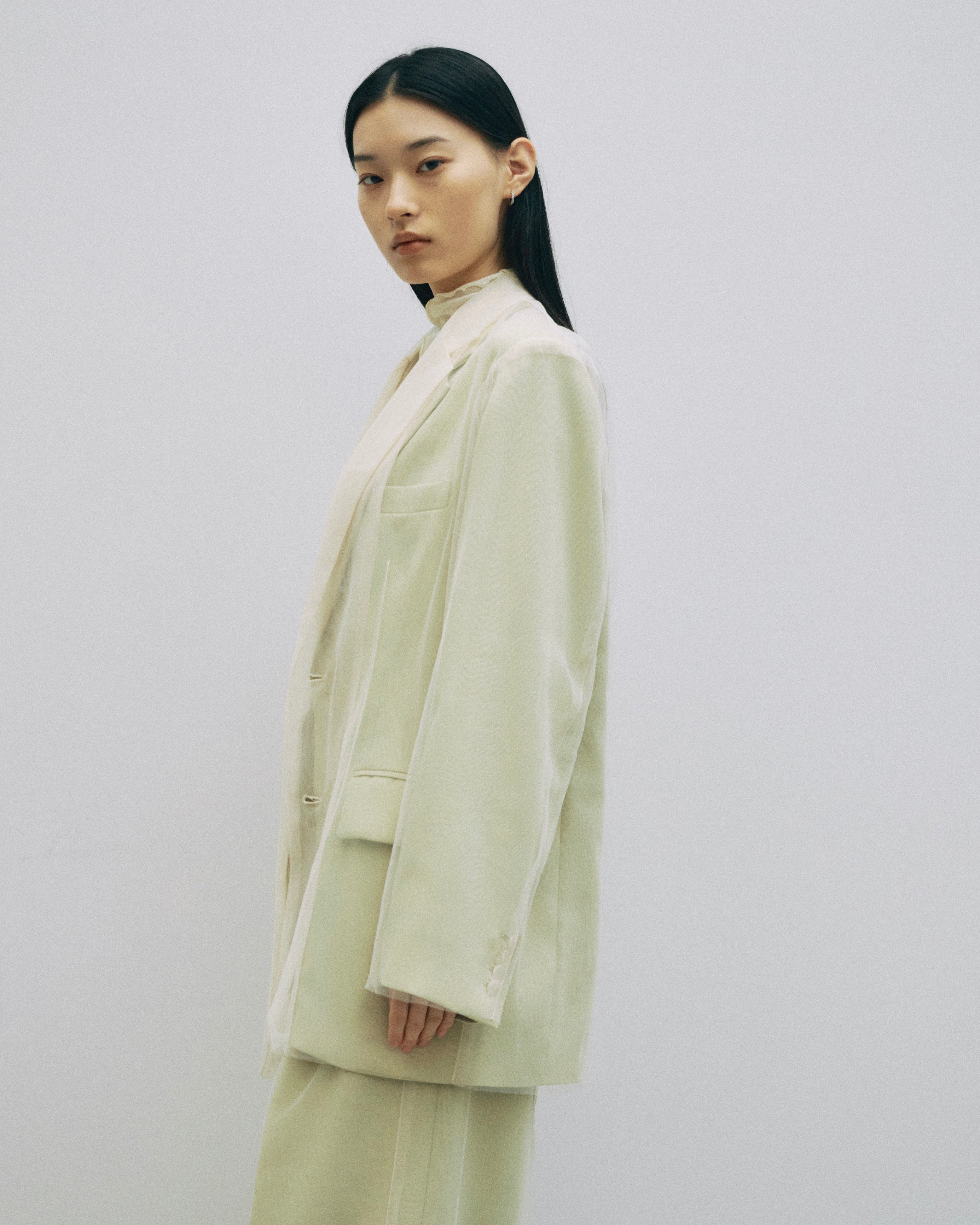 新品JSELF Tulle Layered Jacket ライトグリーン Tulle Layered Jacket – JSELF