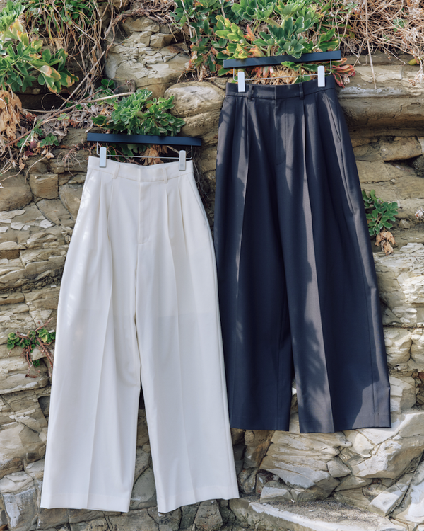 Double Tuck Wide Trousers