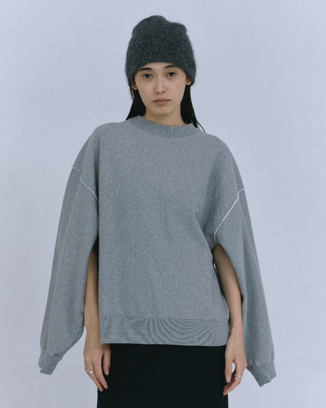 slit design over sweat グレー Slit Sleeve Over Sweat – JSELF